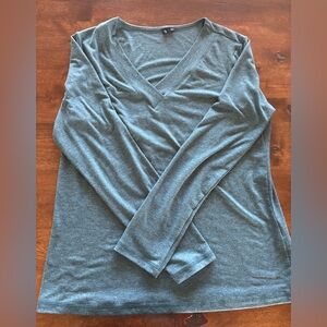 Women's V-Neck Long Sleeve Top - Teal